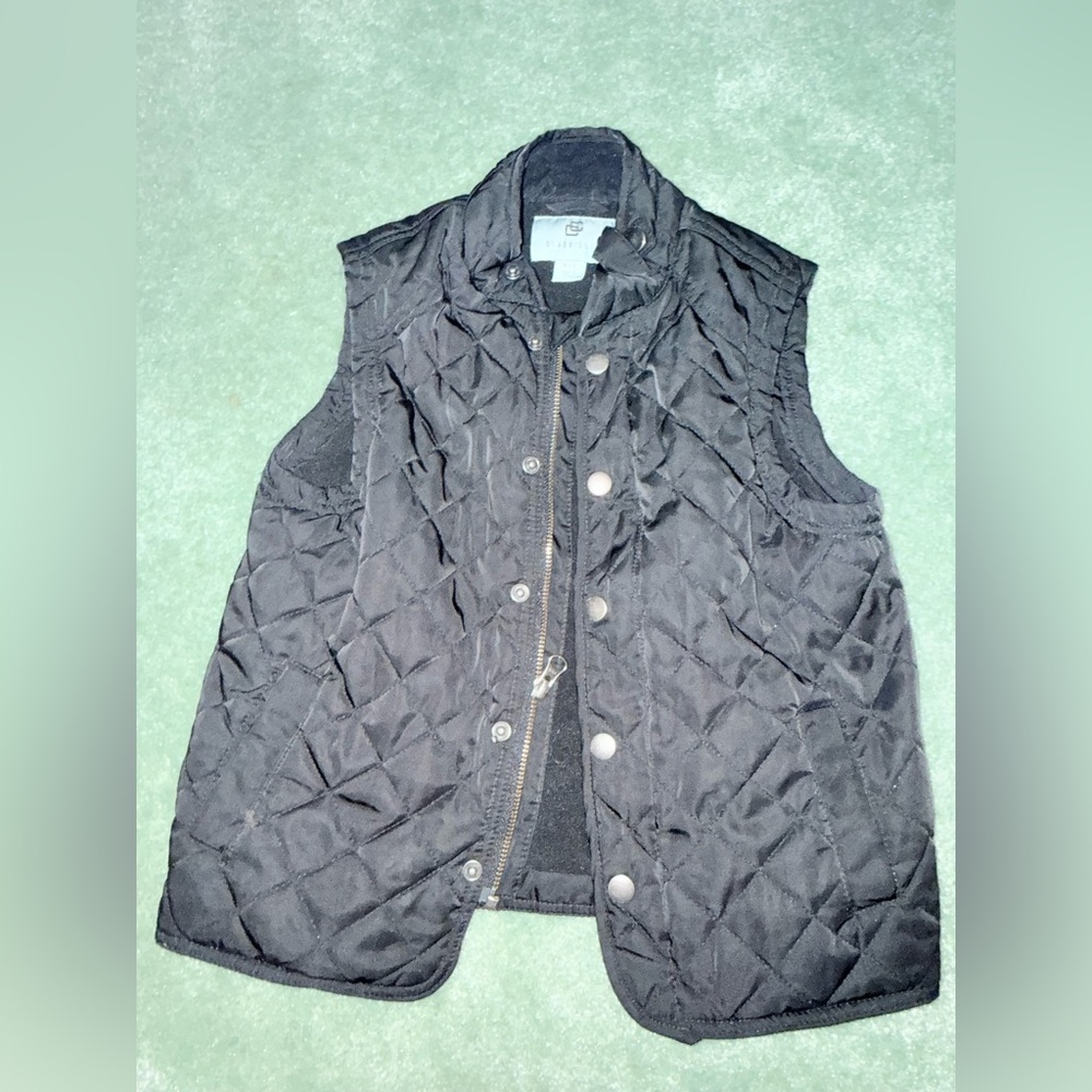 Black Quilted Boys Vest